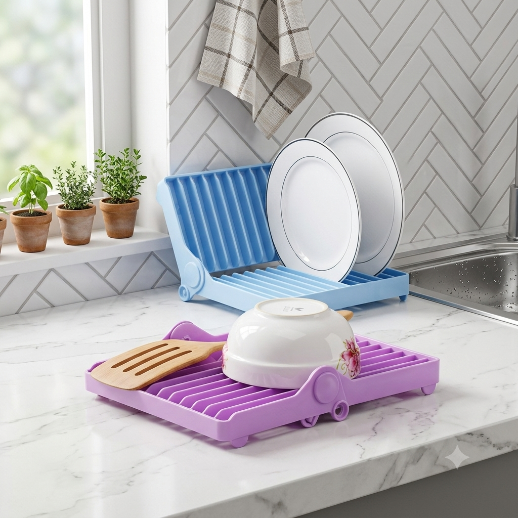 ZaalMaal Foldable Dish Drying Rack & Plate Organizer