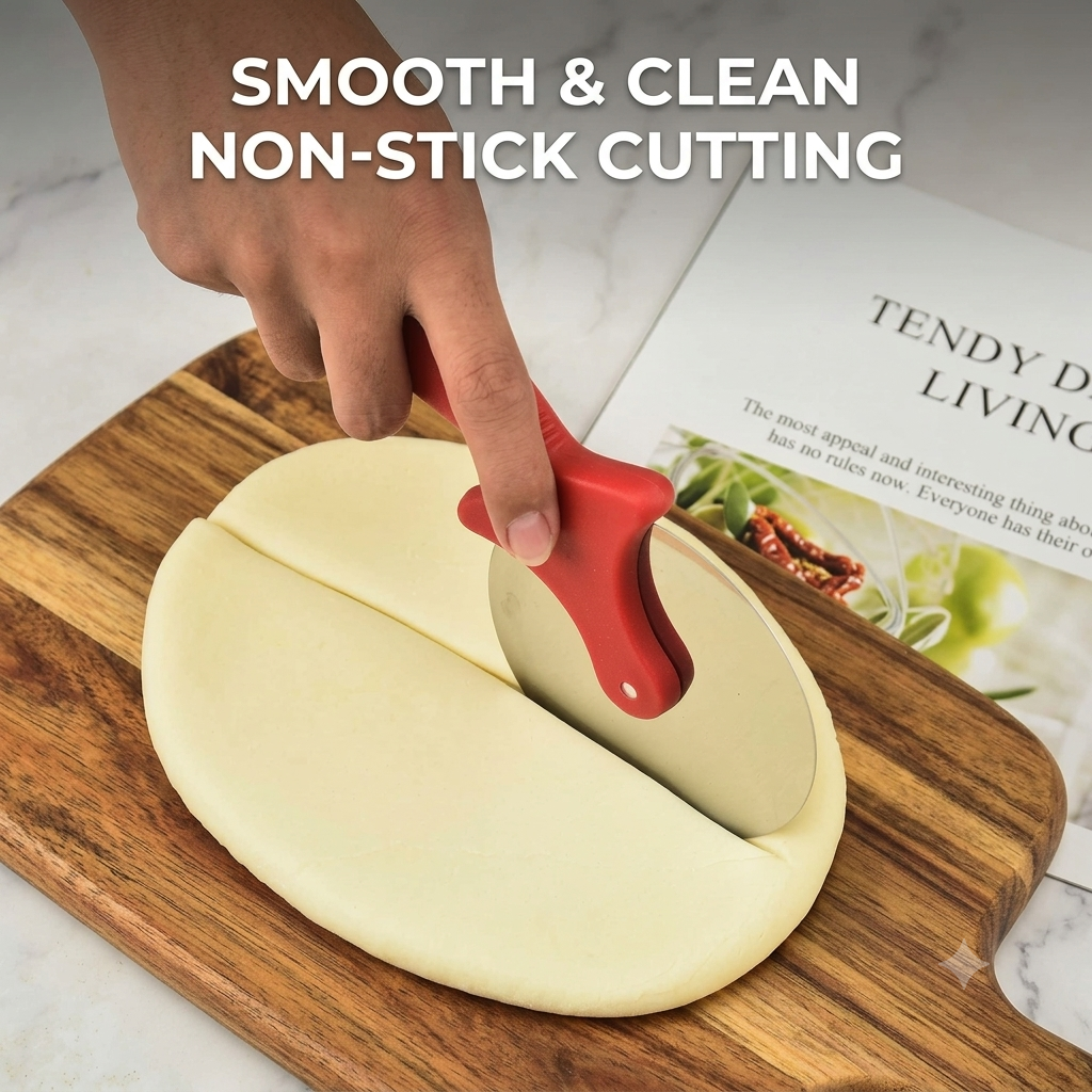 ZaalMaal Stainless Steel Pizza Cutter Wheel, Ergonomic Handle
