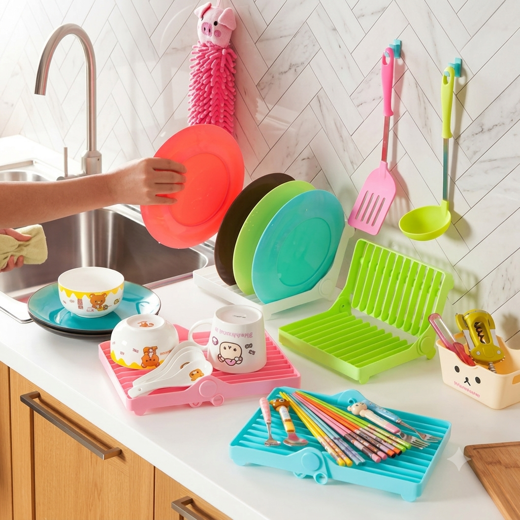 ZaalMaal Foldable Dish Drying Rack & Plate Organizer