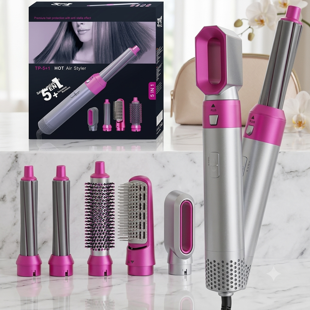 ZaalMaal 5-in-1 Hot Air Hair Dryer Brush & Volumizer