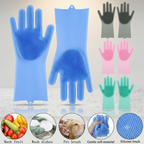 ZaalMaal Silicone Dishwashing Gloves with Scrubber, Non-Slip