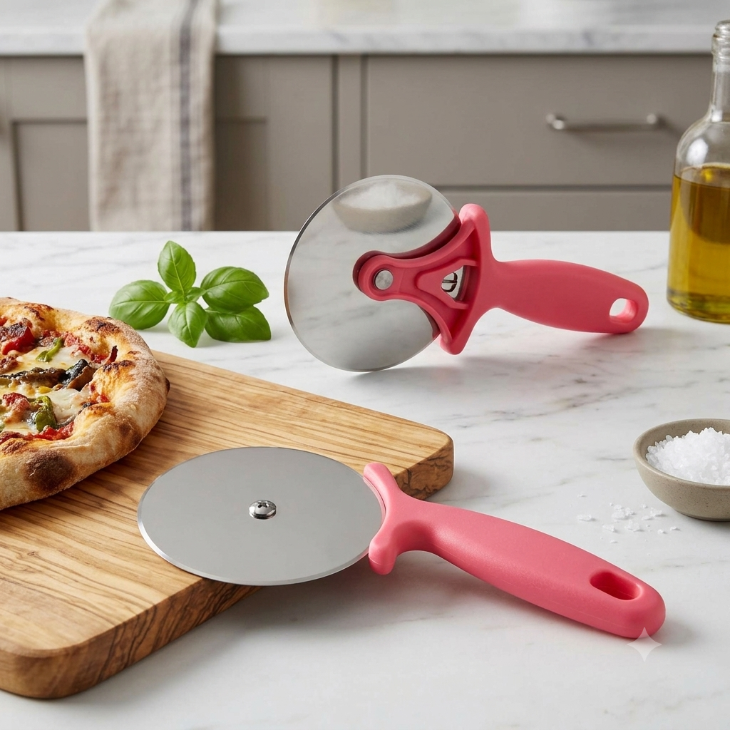 ZaalMaal Stainless Steel Pizza Cutter Wheel, Ergonomic Handle