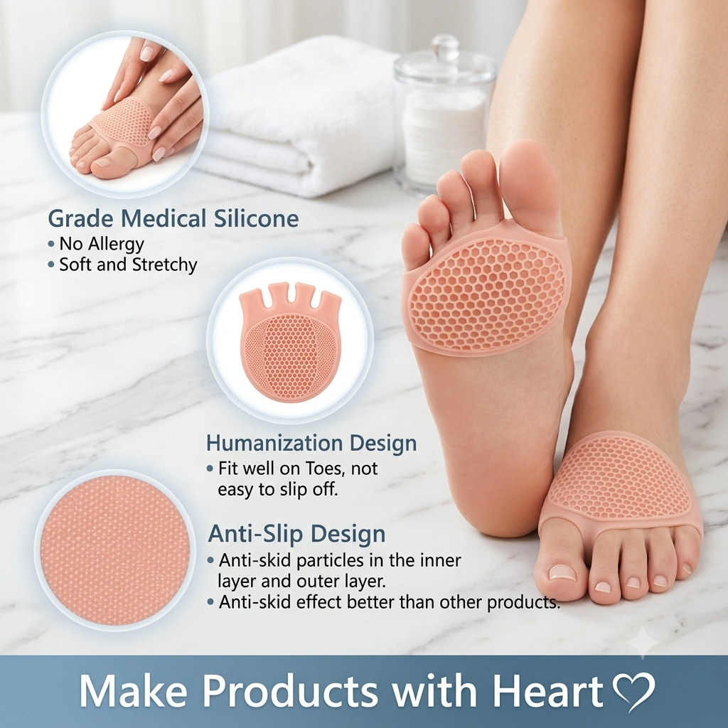 ZaalMaal Silicone Metatarsal Pads, Ball of Foot Cushions