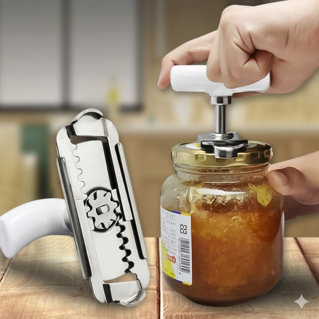ZaalMaal Stainless Steel Can & Bottle Opener, Manual Jar Opener
