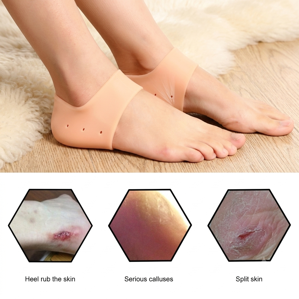 ZaalMaal Silicone Heel Protectors for Cracked Heel Relief