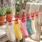 ZaalMaal Portable Clothesline with 12 Clips, Laundry Drying