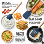 ZaalMaal 12-Piece Silicone Kitchen Utensil Set, Heat Resistant