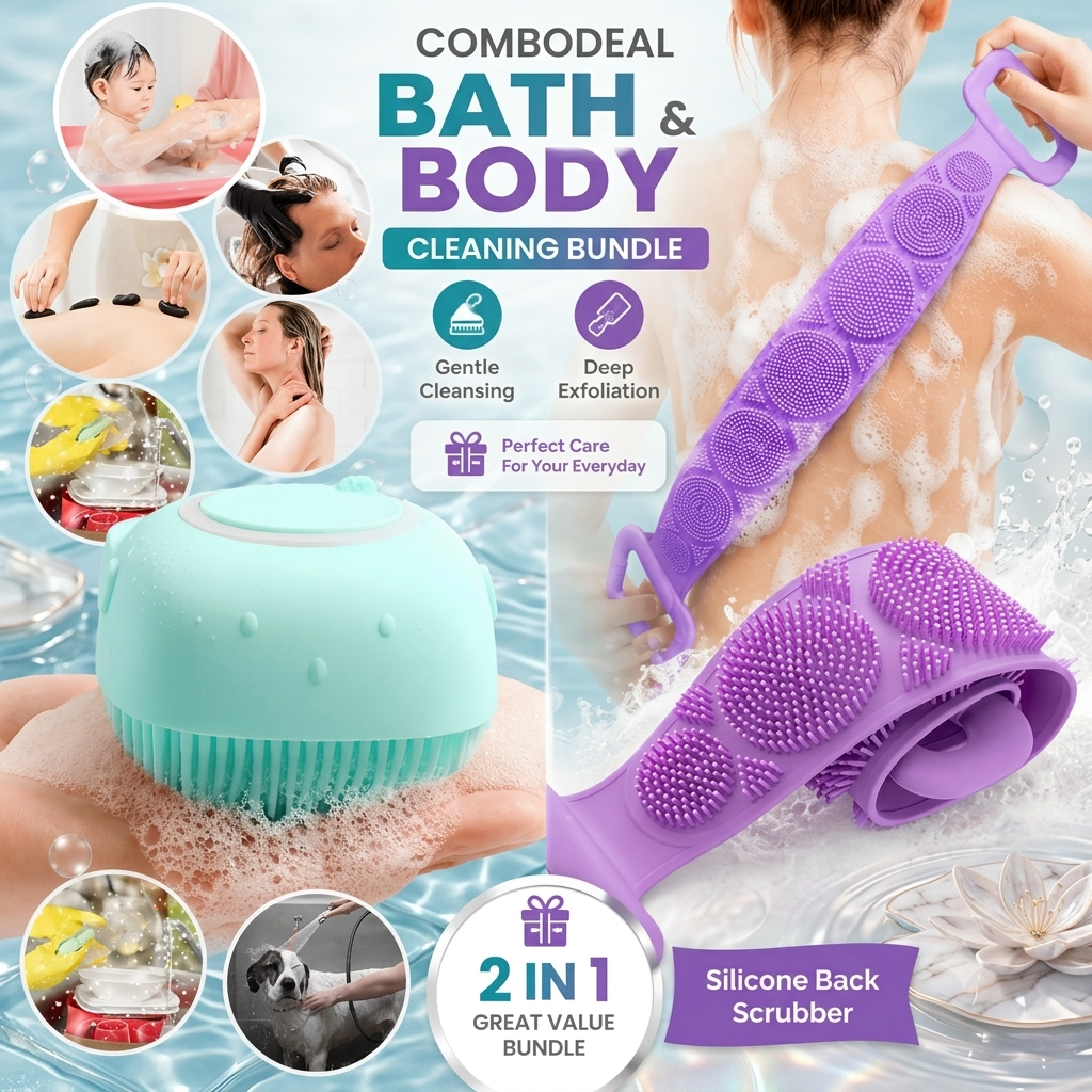ZaalMaal Bath & Body 2-in-1 Spa Kit, Body Brush & Cleansing Set