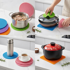 ZaalMaal Silicone Pot Handle Covers & Trivet Set, Heat Safe
