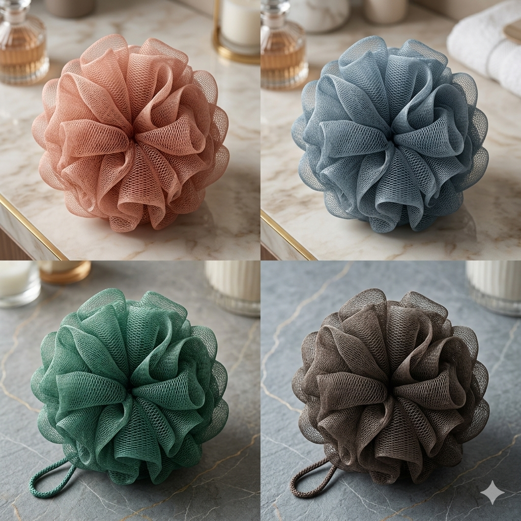 ZaalMaal Mesh Bath Loofah Sponge, Exfoliating Body Scrubber