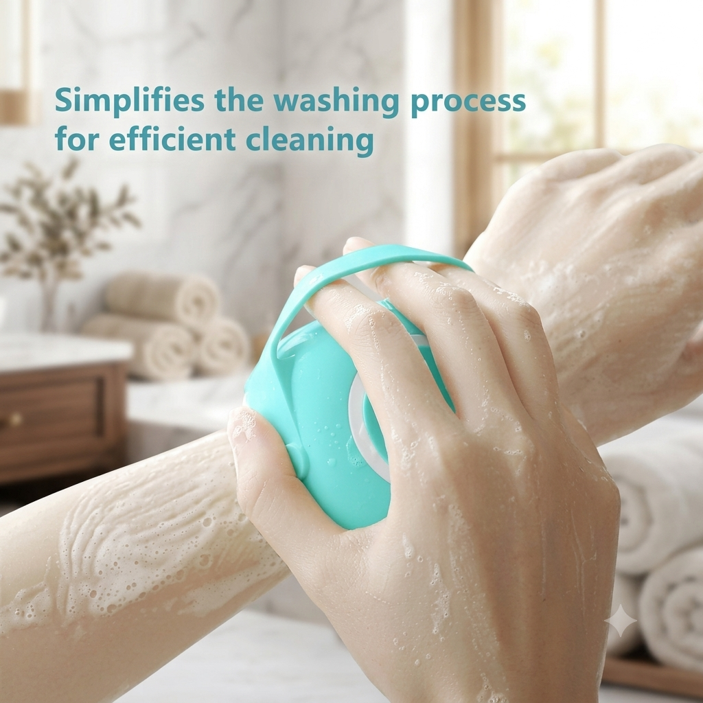 ZaalMaal Silicone Bath Brush with Soap Dispenser, Exfoliating