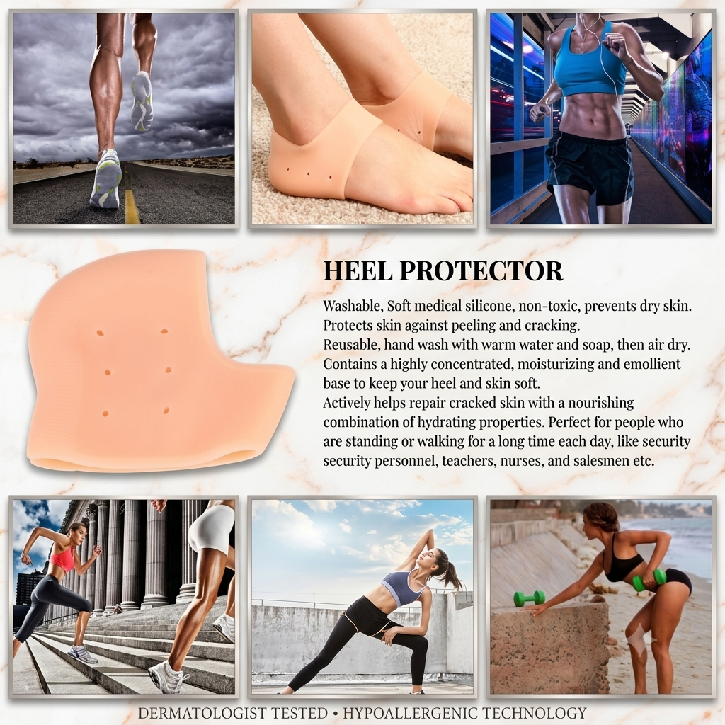 ZaalMaal Silicone Heel Protectors for Cracked Heel Relief