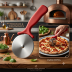 ZaalMaal Stainless Steel Pizza Cutter Wheel, Ergonomic Handle