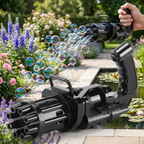 ZaalMaal Gatling Bubble Machine Gun, Electric Blaster for Kids