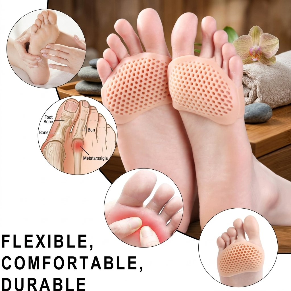 ZaalMaal Silicone Metatarsal Pads, Ball of Foot Cushions