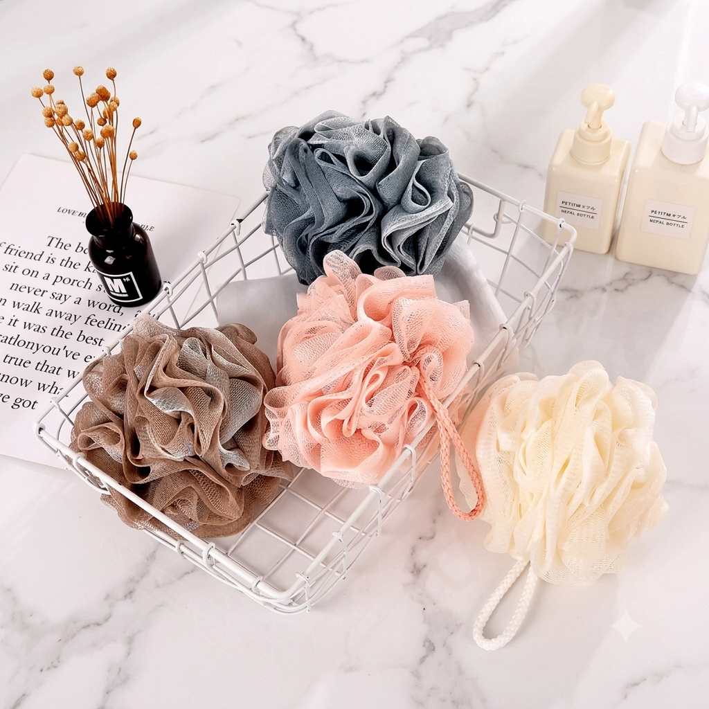 ZaalMaal Mesh Bath Loofah Sponge, Exfoliating Body Scrubber