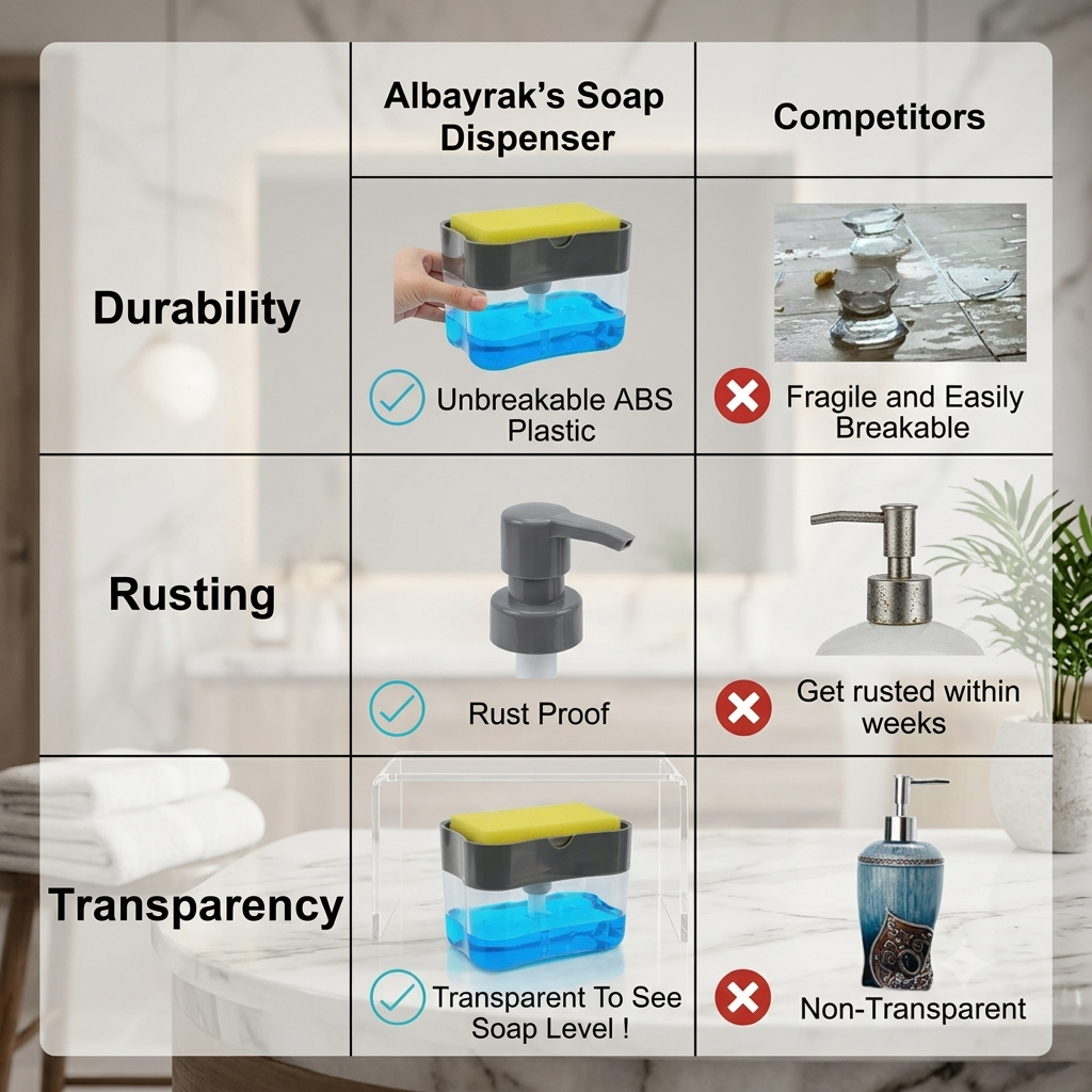 ZaalMaal 2-in-1 Soap Dispenser with Sponge Holder, Silicone