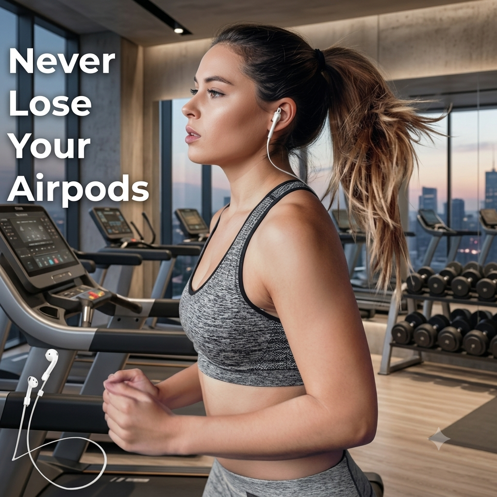 ZaalMaal Silicone AirPods Strap Holder, Neck Lanyard