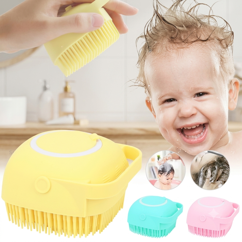 ZaalMaal Silicone Bath Brush with Soap Dispenser, Exfoliating