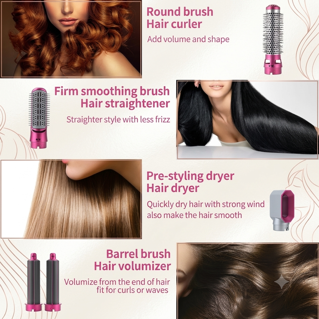 ZaalMaal 5-in-1 Hot Air Hair Dryer Brush & Volumizer