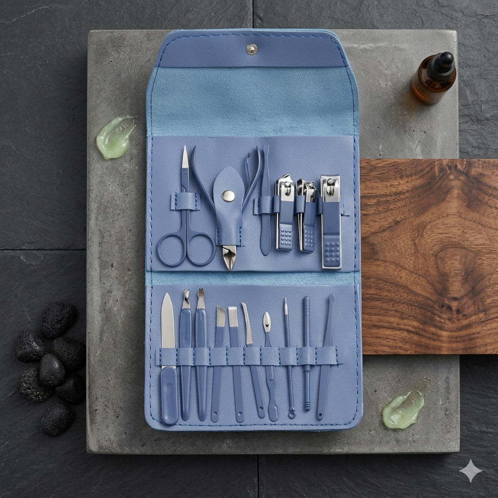 ZaalMaal 16-in-1 Manicure Pedicure Set with Leather Case