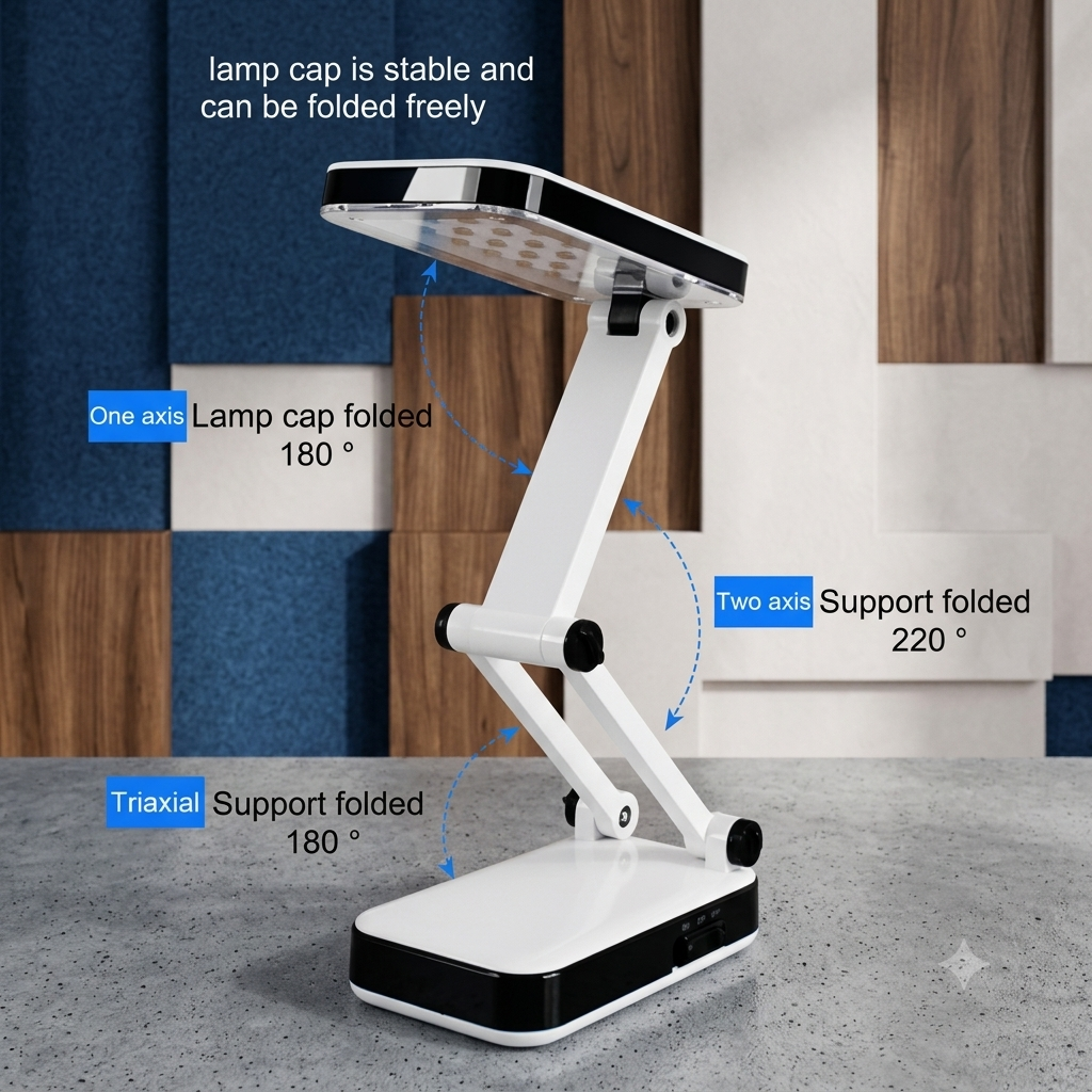 ZaalMaal Rechargeable Foldable LED Desk Lamp for Reading
