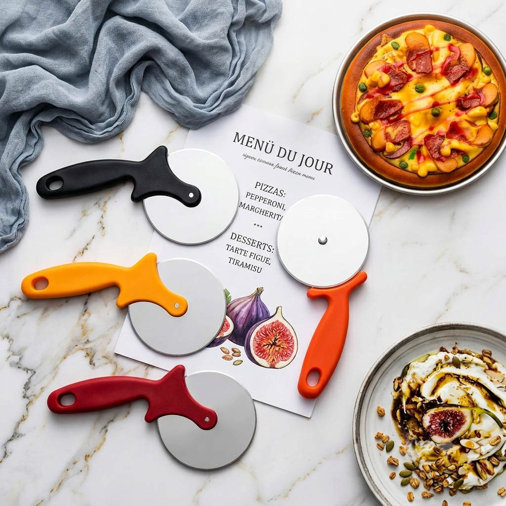 ZaalMaal Stainless Steel Pizza Cutter Wheel, Ergonomic Handle
