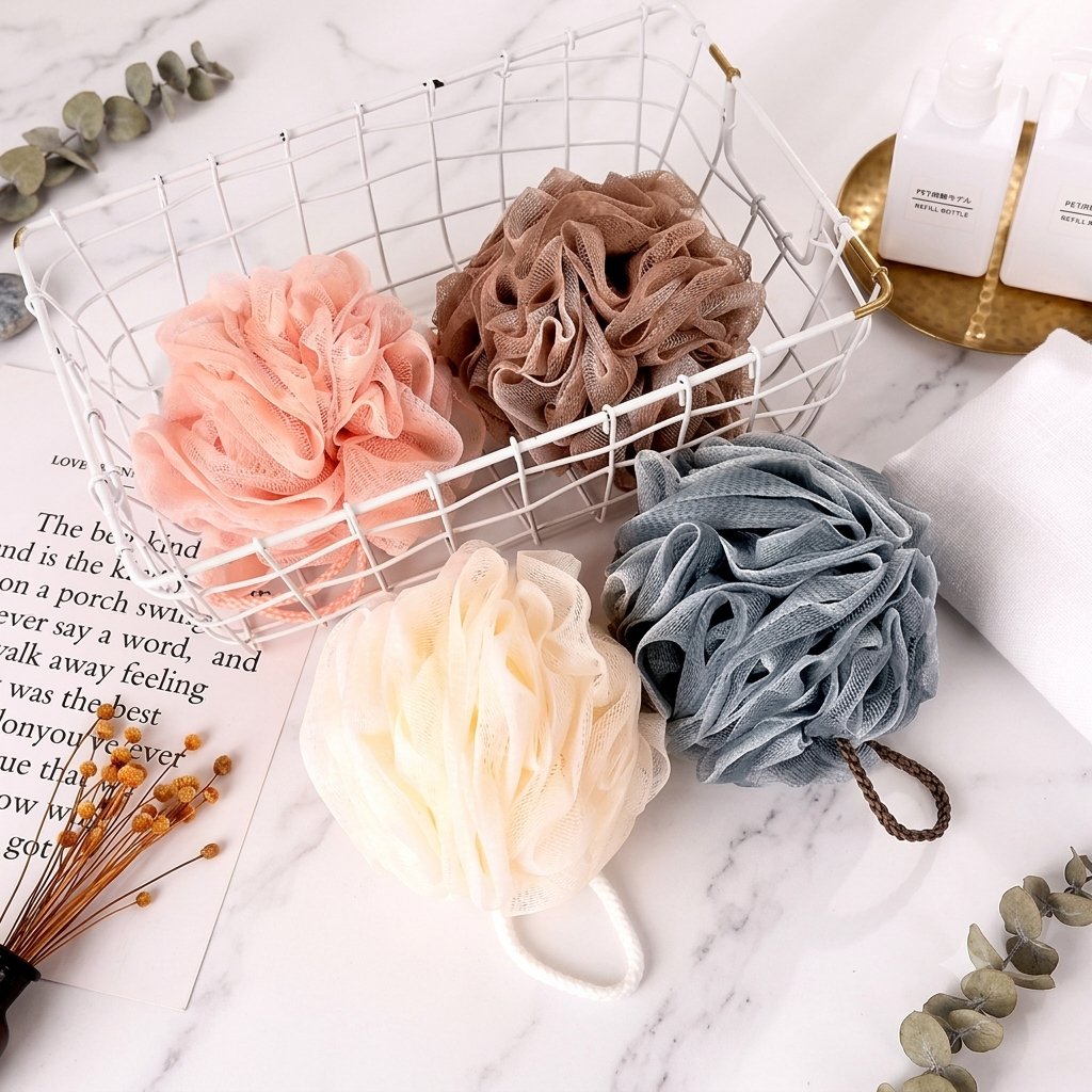 ZaalMaal Mesh Bath Loofah Sponge, Exfoliating Body Scrubber
