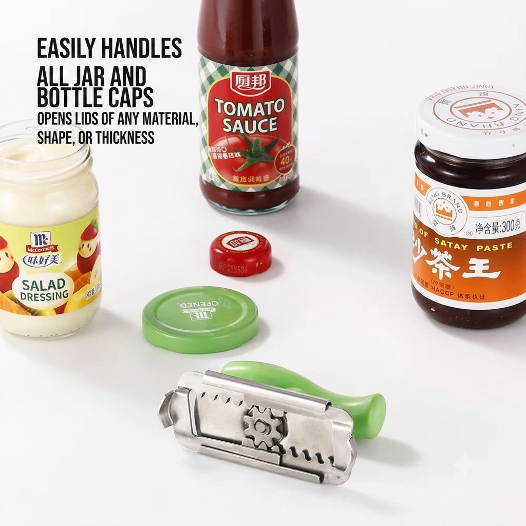 ZaalMaal Stainless Steel Can & Bottle Opener, Manual Jar Opener