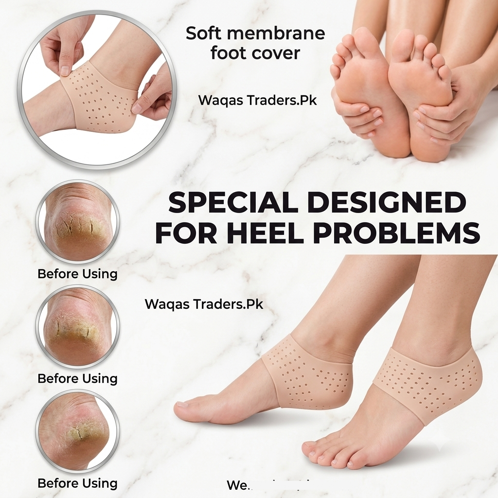 ZaalMaal Silicone Heel Protectors for Cracked Heel Relief