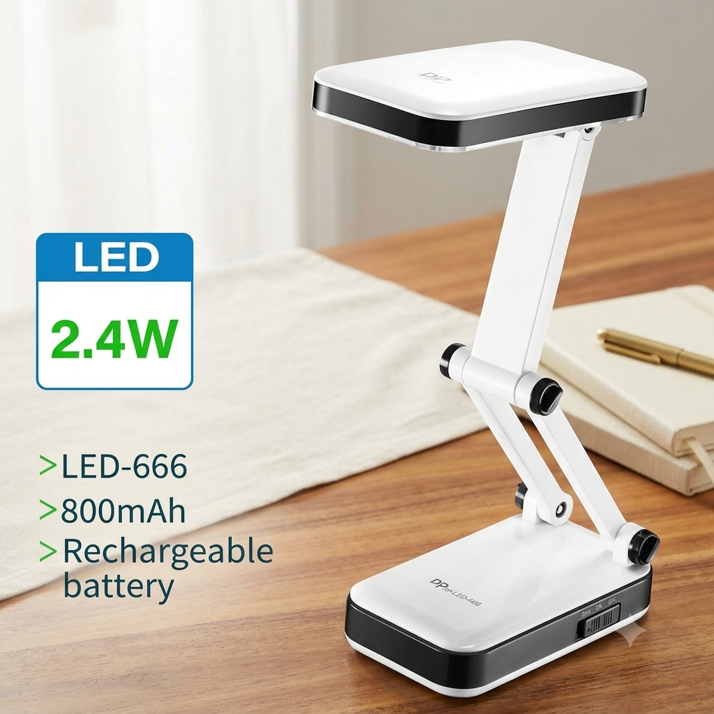 ZaalMaal Rechargeable Foldable LED Desk Lamp for Reading