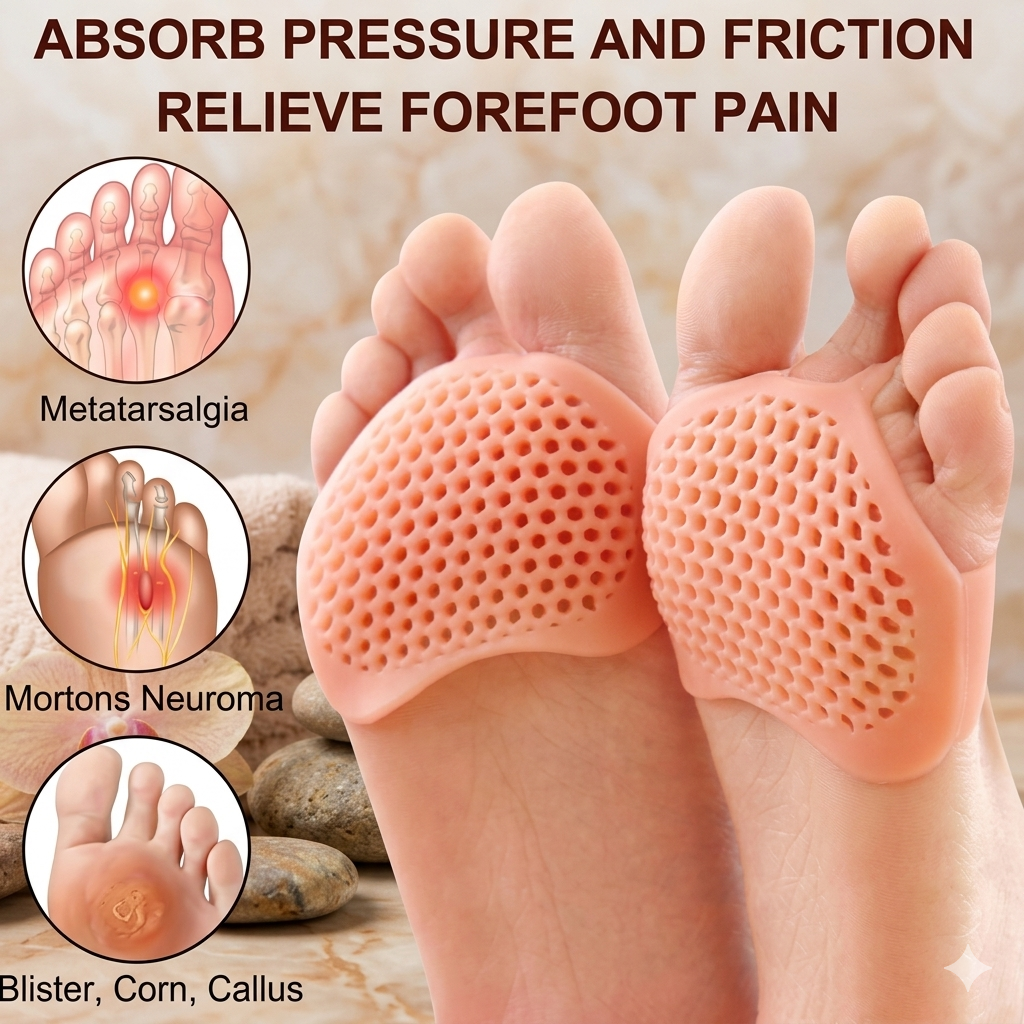 ZaalMaal Silicone Metatarsal Pads, Ball of Foot Cushions