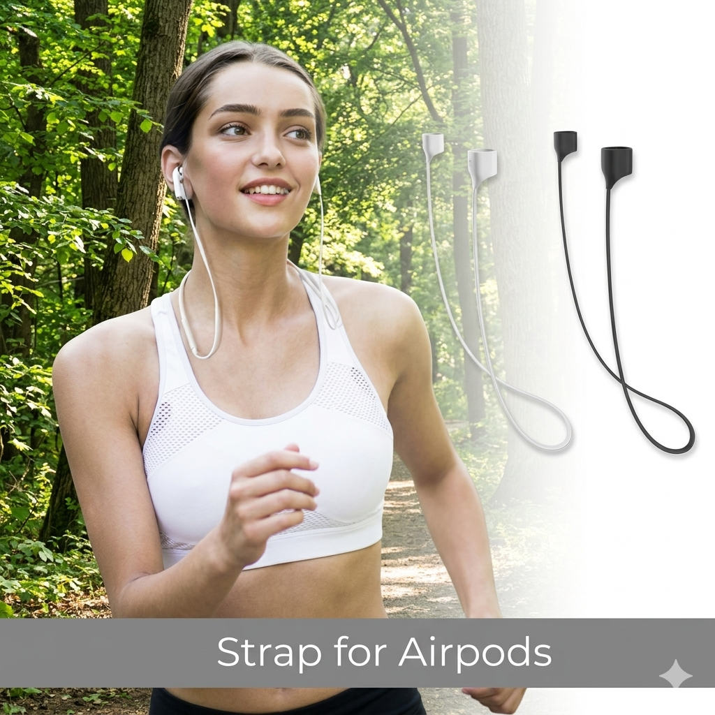ZaalMaal Silicone AirPods Strap Holder, Neck Lanyard