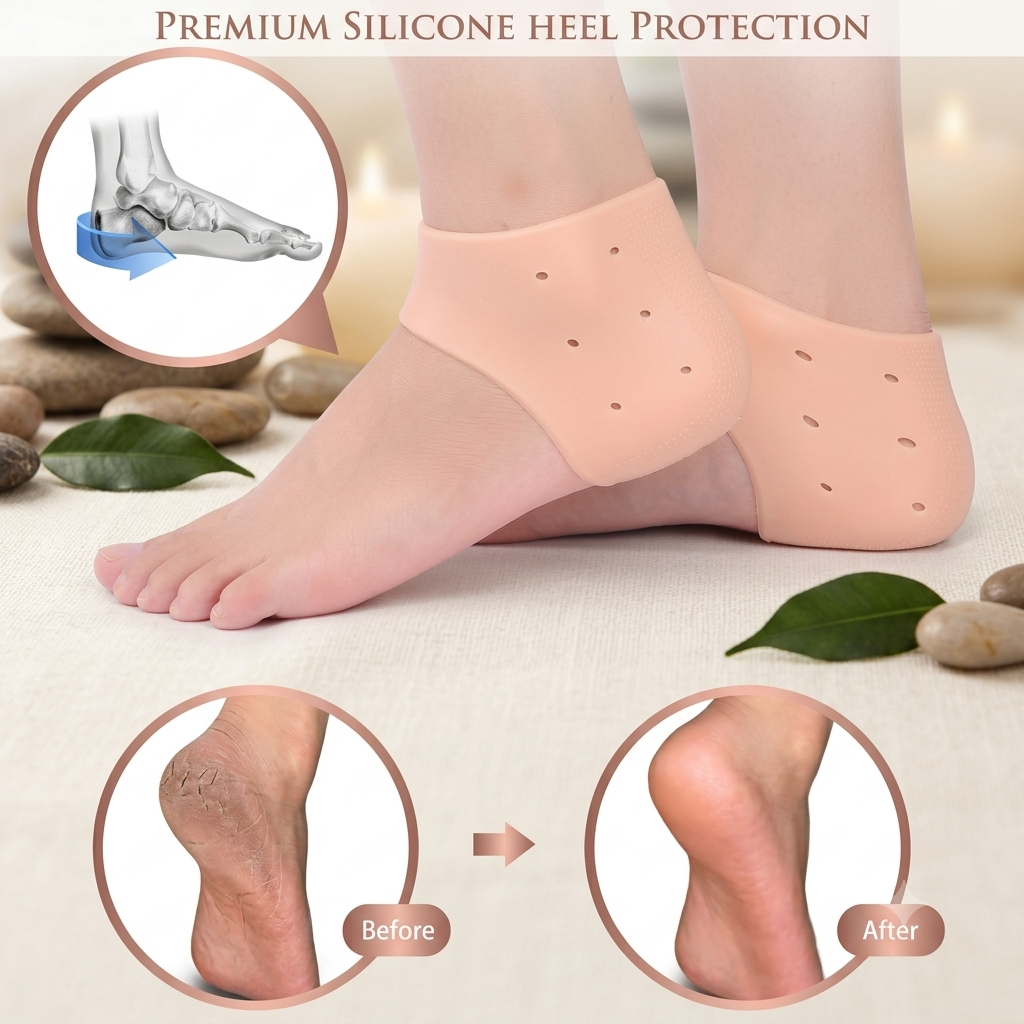 ZaalMaal Silicone Heel Protectors for Cracked Heel Relief
