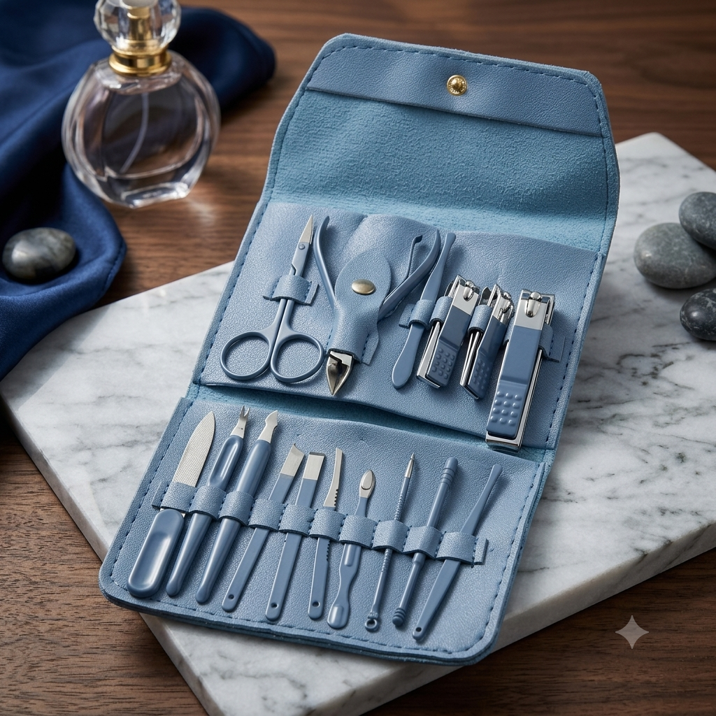 ZaalMaal 16-in-1 Manicure Pedicure Set with Leather Case