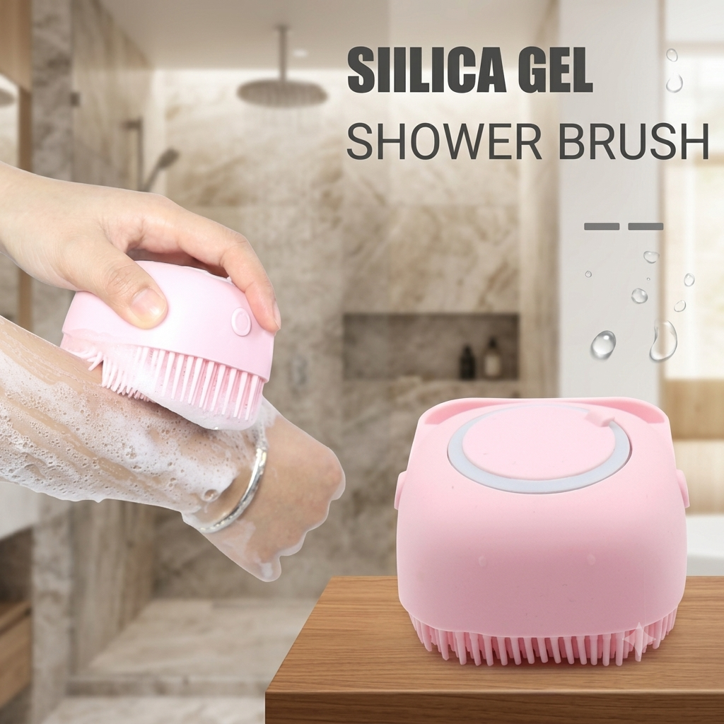 ZaalMaal Silicone Bath Brush with Soap Dispenser, Exfoliating