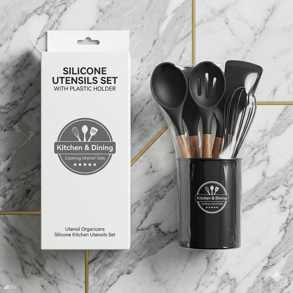 ZaalMaal 12-Piece Silicone Kitchen Utensil Set, Heat Resistant